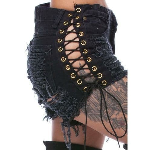 image-Bandage Shorts Womens Cotton Shorts Summer Pants Fashion Sexy Jeans