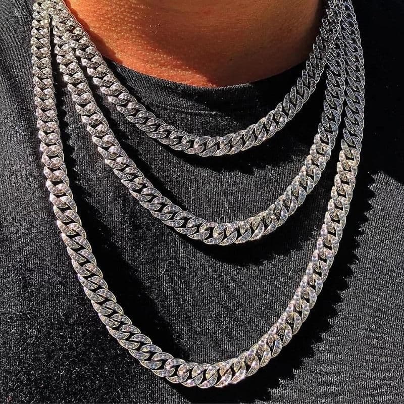 image-Iced Out Chains Hip Hop Jewelry Men Bling Rhinestone Crystal Diamond