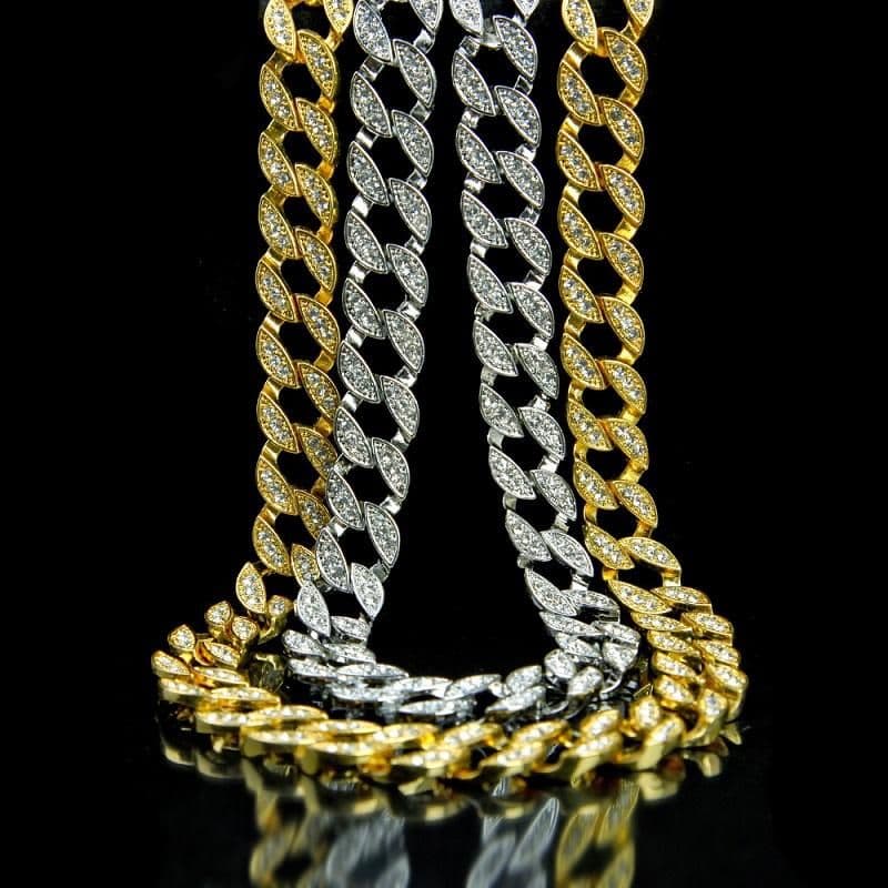 image-Iced Out Chains Hip Hop Jewelry Men Bling Rhinestone Crystal Diamond