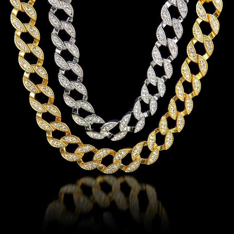 image-Iced Out Chains Hip Hop Jewelry Men Bling Rhinestone Crystal Diamond