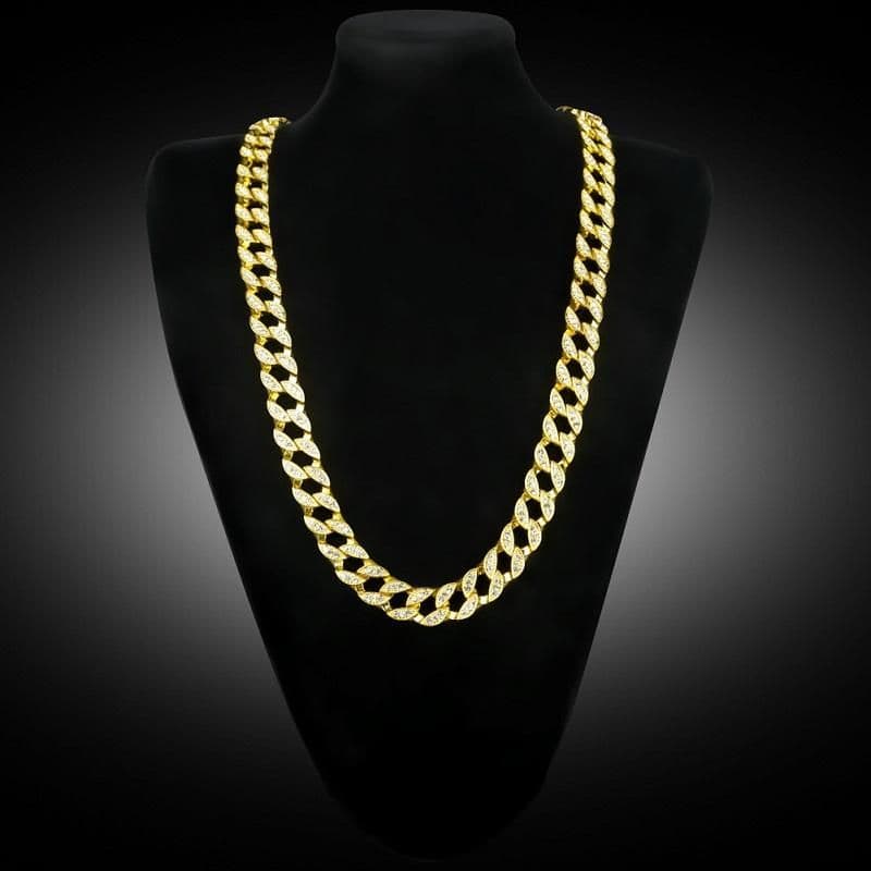 image-Iced Out Chains Hip Hop Jewelry Men Bling Rhinestone Crystal Diamond
