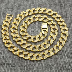 image-Iced Out Chains Hip Hop Jewelry Men Bling Rhinestone Crystal Diamond