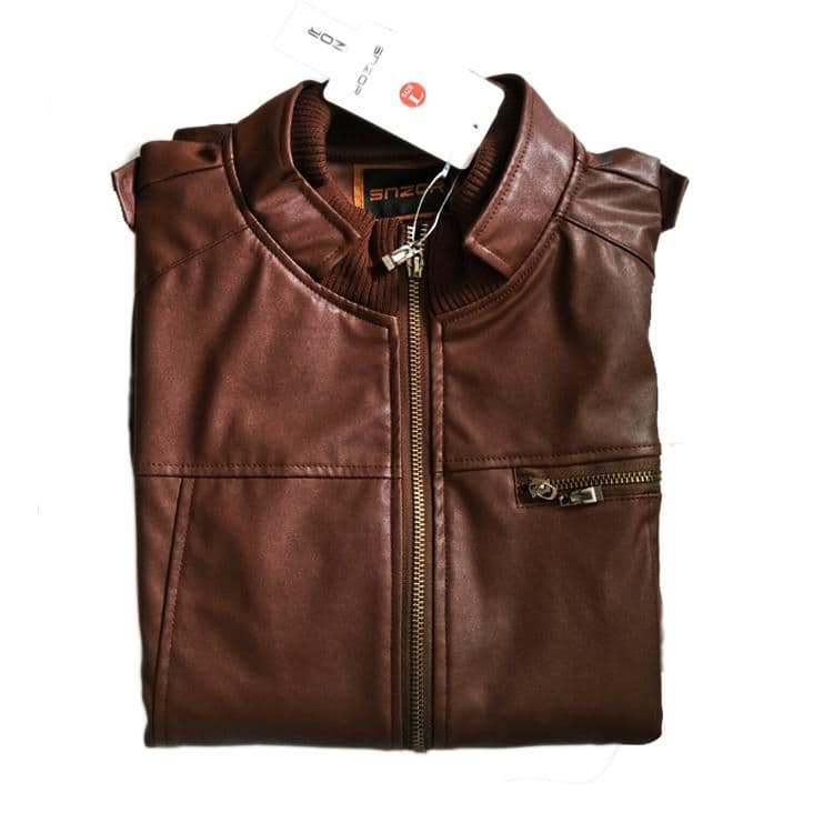 image-Mens PU Leather Jacket Fashion Coats for Male Business Wear Clothing