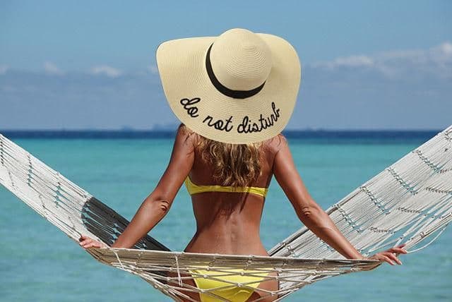 image-2019 Womens Wide Brim Embroidery Straw Hat Beach Cap Foldable Sun Hats