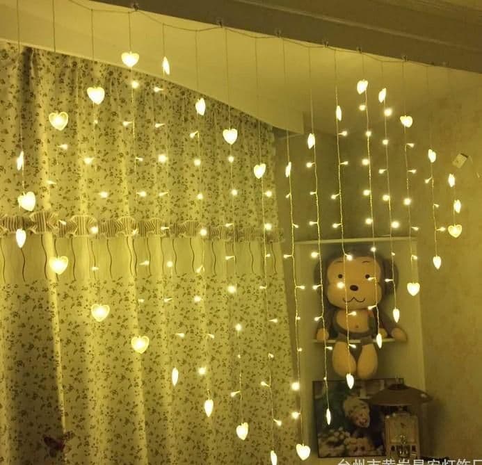 image-New arrival 2M*1.6M 128LEDs Wedding led lights curtain Heart lamps