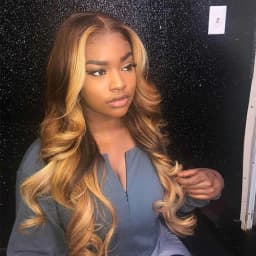 image-Full Lace Human Hair Wigs Colored Lace Frontal Wig Wavy 13x4 Lace