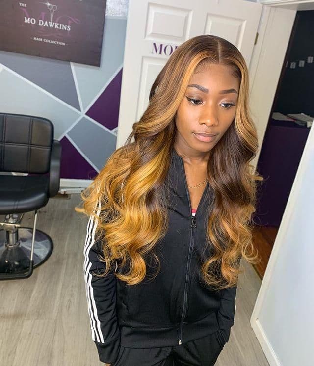 image-Full Lace Human Hair Wigs Colored Lace Frontal Wig Wavy 13x4 Lace
