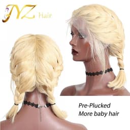 image-613 Blonde Short Bob Wigs Lace Front Human Hair Wigs Soft Pre Plucked