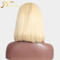 image-613 Blonde Short Bob Wigs Lace Front Human Hair Wigs Soft Pre Plucked