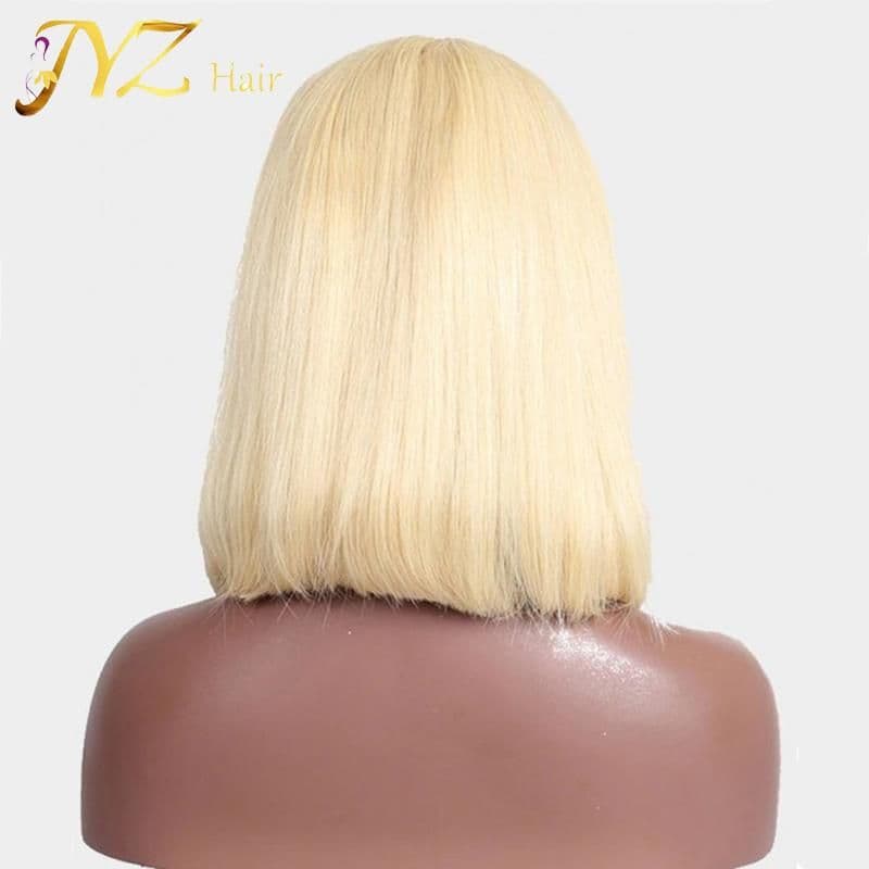 image-613 Blonde Short Bob Wigs Lace Front Human Hair Wigs Soft Pre Plucked