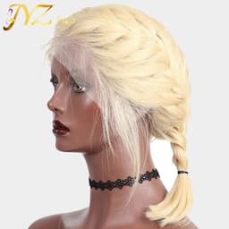 image-613 Blonde Short Bob Wigs Lace Front Human Hair Wigs Soft Pre Plucked