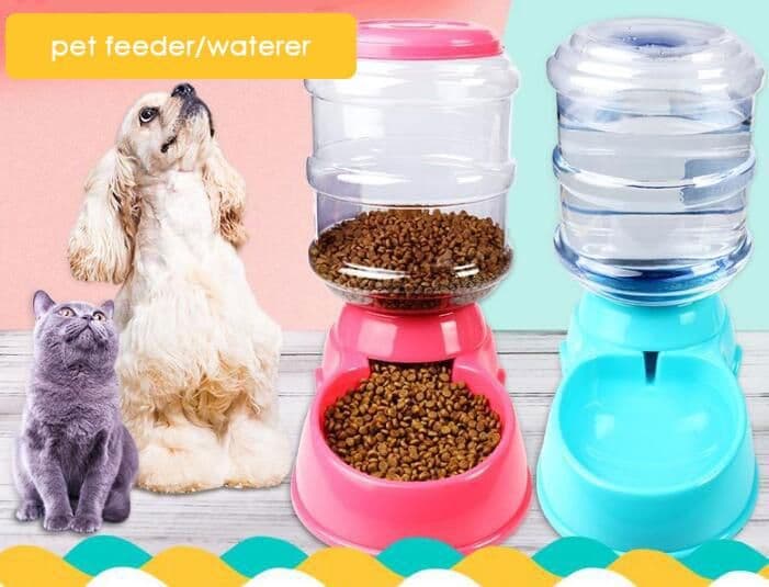 image-Automatic Pet Feeder Drinking Bowl For Dog Water Drinking Cat Feeding