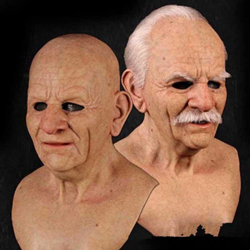 image-Old man mask white hair white beard headgear halloween