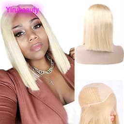image-Indian Human Hair Products 10-18inch 13x4 Bob Hair Lace Front Wigs
