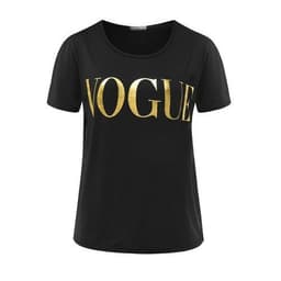 image-Fashion t shirts for women t-shirt gold VOGUE letter women Short