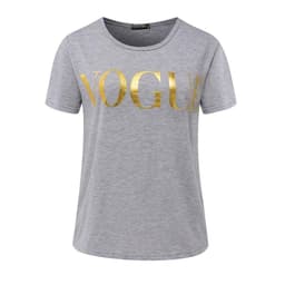 image-Fashion t shirts for women t-shirt gold VOGUE letter women Short