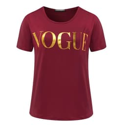 image-Fashion t shirts for women t-shirt gold VOGUE letter women Short