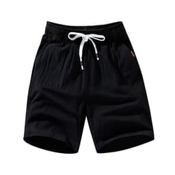 image-Men's Casual Shorts - Dark Gray Cotton Linen 9XL