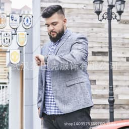 image-Imbark Plaid Suit Jacket 9XL Loose Fit Casual