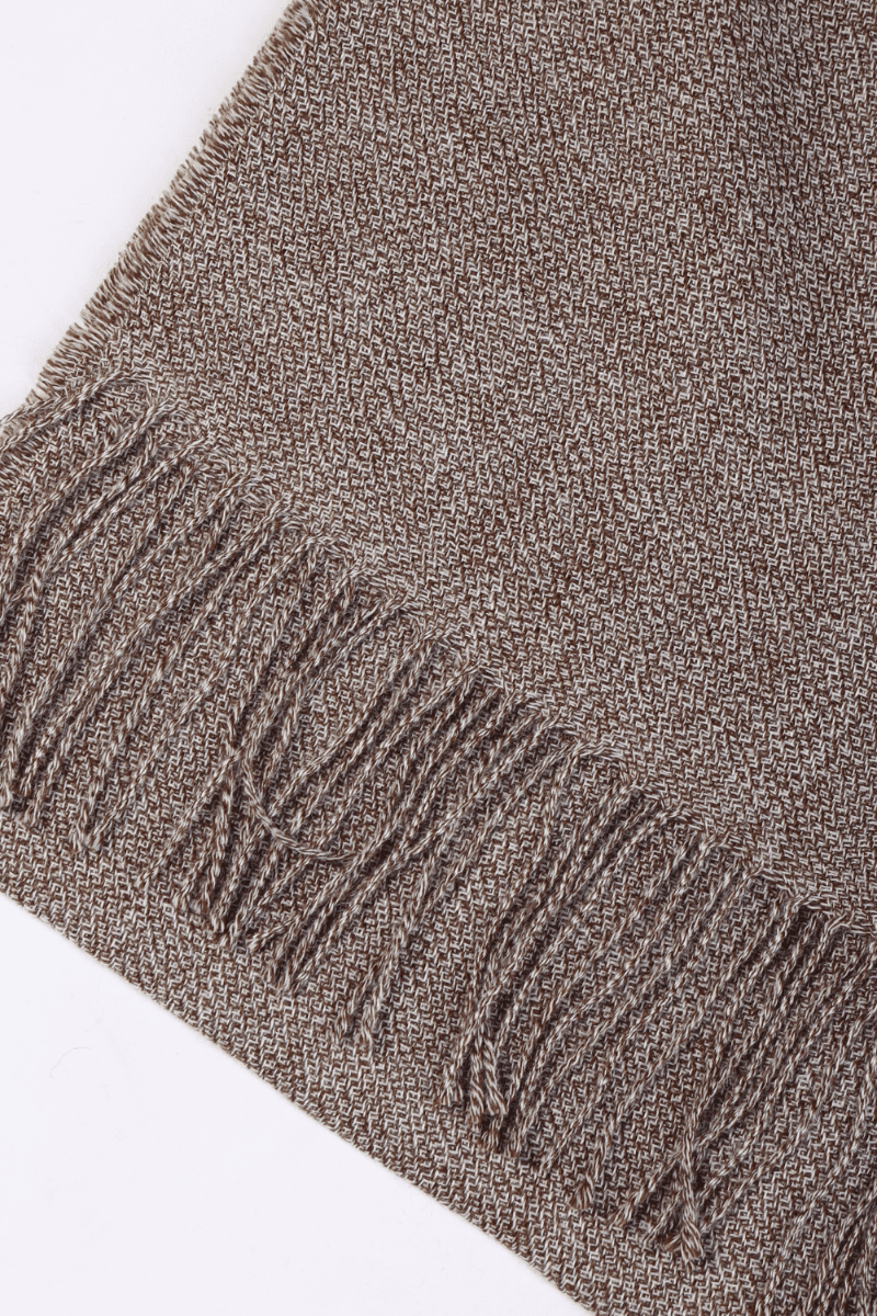 image-Alpaca wool brown scarf