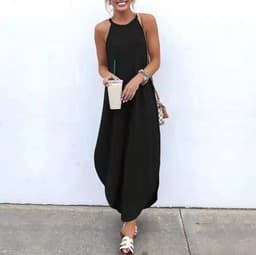 image-Leaves Green Round Neck Polyester Dress 5XL