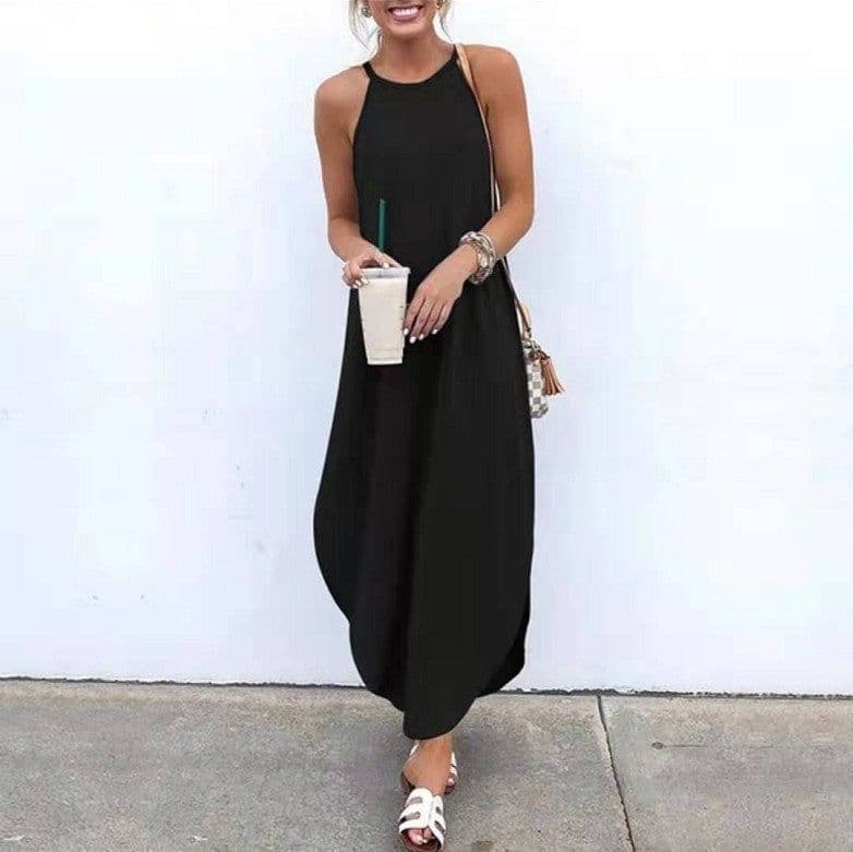 image-Leaves Green Round Neck Polyester Dress 5XL