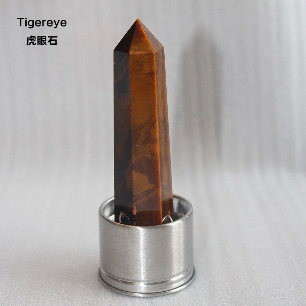 image-Natural Crystal Column Stone Quartz of Various Materials Magic wand heals energy stone point water cup bottel Ornament replace