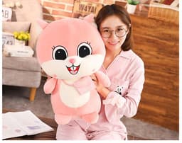 image-Squirrel Plush Toy - Pink 60cm Soft Cotton