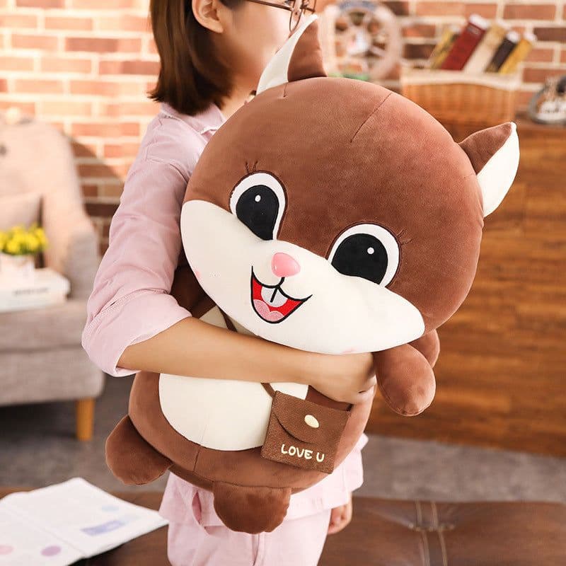 image-Squirrel Plush Toy - Pink 60cm Soft Cotton