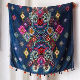 image-Handmade Tassel Scarf - Bohemian Beach Sunscreen Shawl for Women - Spring/Summer Fashion