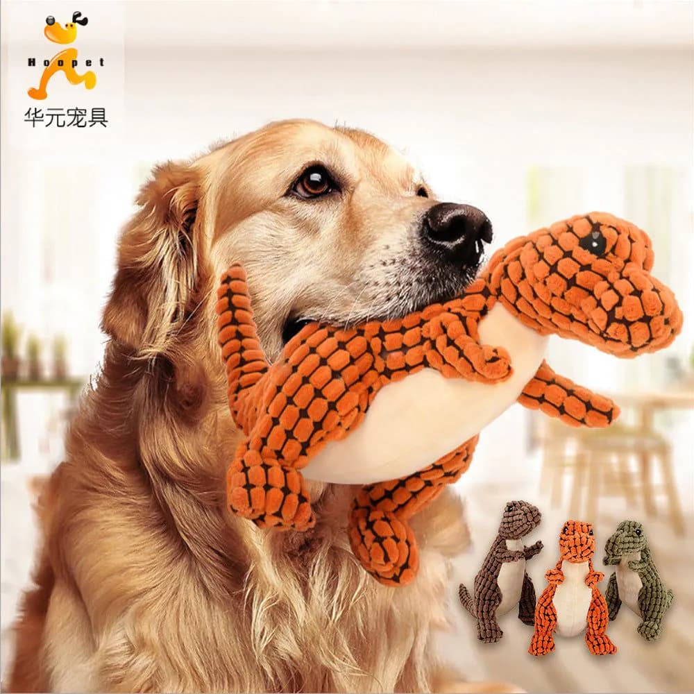 image-Large Light Brown Dog Toy With Sound Corn Kernel Filling