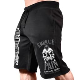 image-Muscle fitness brothers men's sports running leisure personality big printing cotton stretch shorts one drop