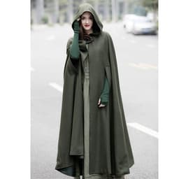 image-AliExpress wishebay European and American five-color hooded shawl lengthened cloak coat wool coat women