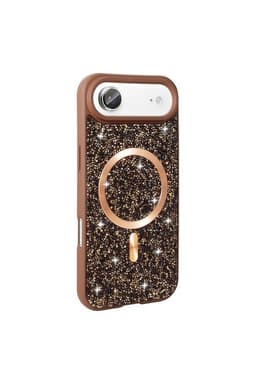 image-iPhone 17 Air Case with Rhinestone Mosaic Magnetic Charging Cover