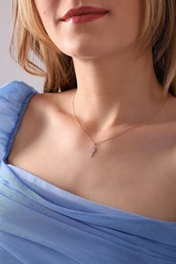 image-925 Sterling Silver North Star Necklace with Zircon Stones Rose Gold