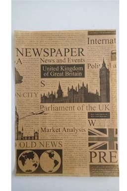 image-50 Pack Vintage Newspaper Pattern Wax Paper Mixed Design Food