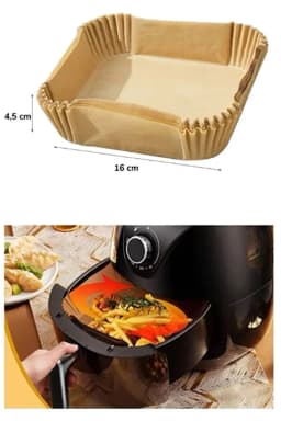 image-Airfryer Baking Paper 50 Pack Air Fryer Liners Non Stick Cooking