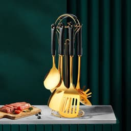 image-Stainless Steel Utensil Kitchen Cooking Tools 6pcs Set Kitchen