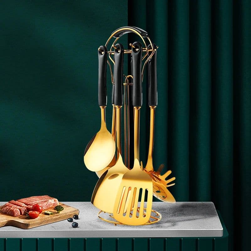 image-Stainless Steel Utensil Kitchen Cooking Tools 6pcs Set Kitchen