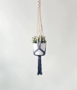 image-Macrame Plant Hanger, Hanging Planter, Dip Dyed