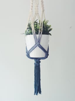 image-Macrame Plant Hanger, Hanging Planter, Dip Dyed