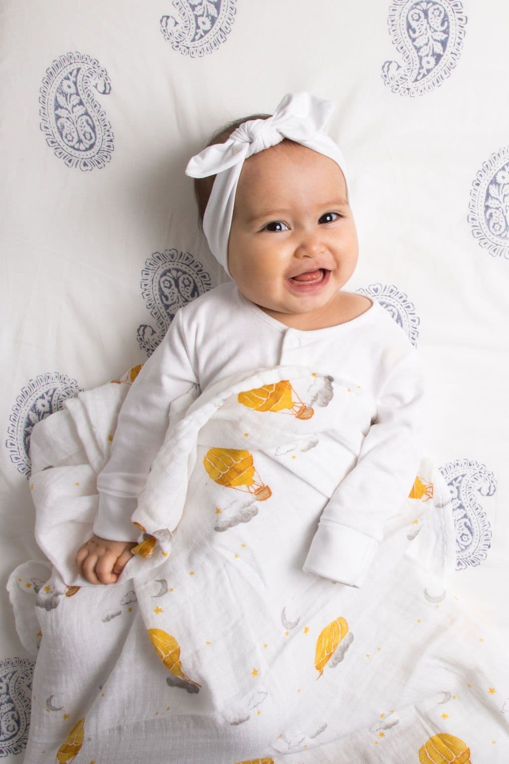 image-ORGANIC SWADDLE SET - FLY ME TO THE MOON (Starry Night + Hot Air