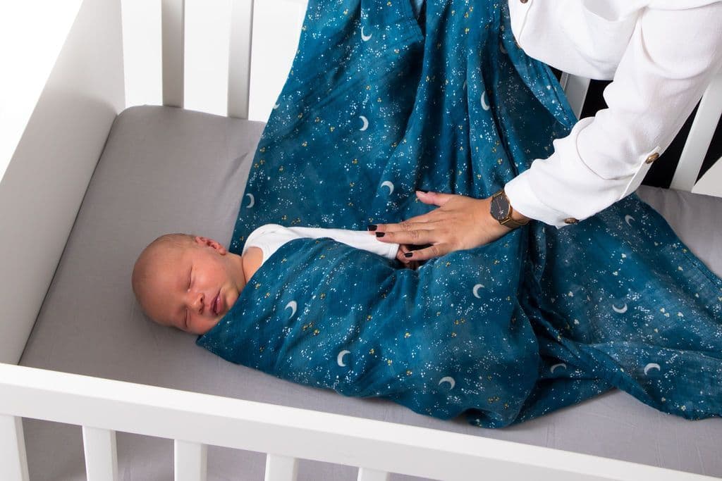 image-ORGANIC SWADDLE SET - FLY ME TO THE MOON (Starry Night + Hot Air