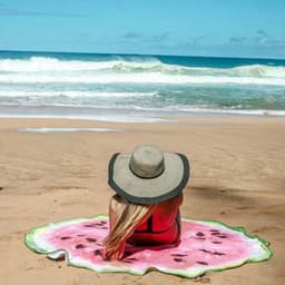 image-Watermelon Round Beach Towel
