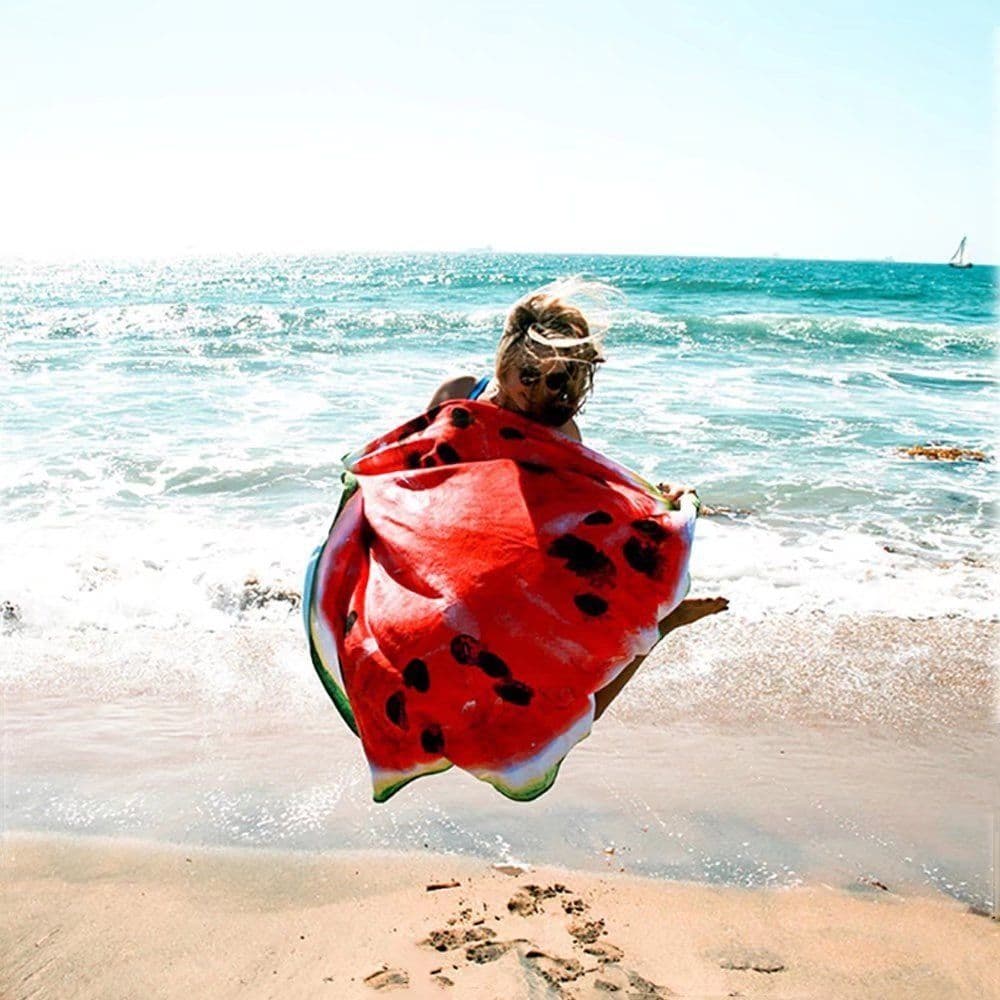 image-Watermelon Round Beach Towel