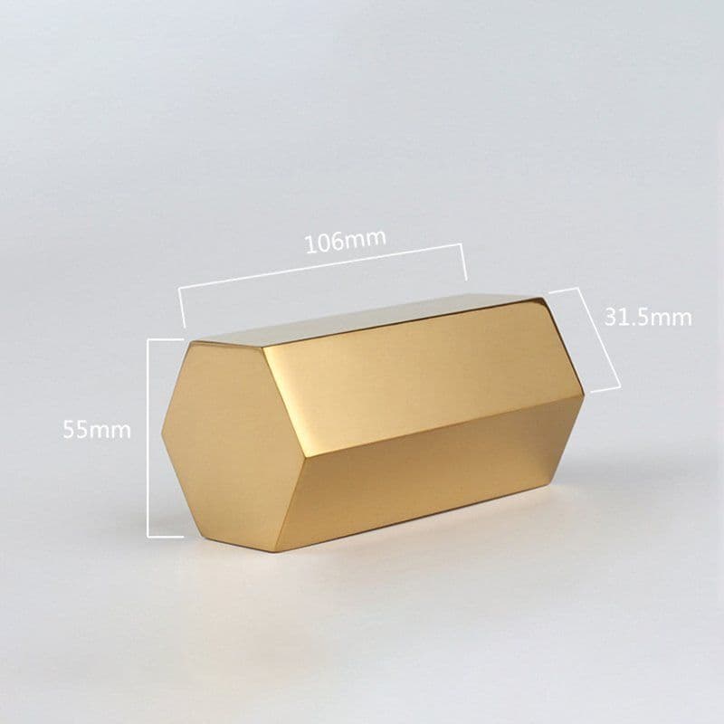 image-Hexagon Brass Desktop Organizer
