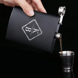image-Personalized Square Monogram Flask
