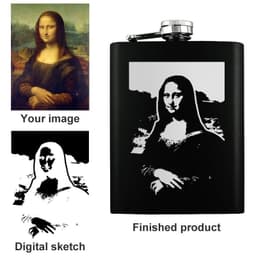 image-Personalized Square Monogram Flask