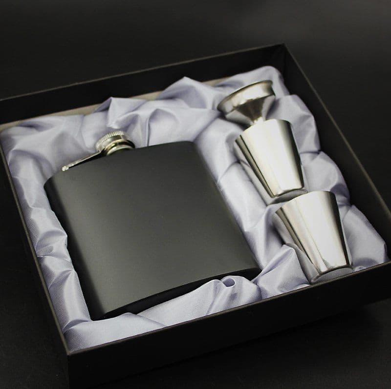 image-Personalized Square Monogram Flask