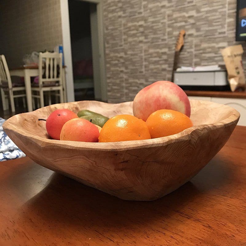 image-Natural Wood Serving Bowl